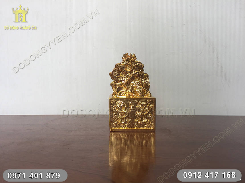 ấn rồng phong thủy d&aacute;t v&agrave;ng